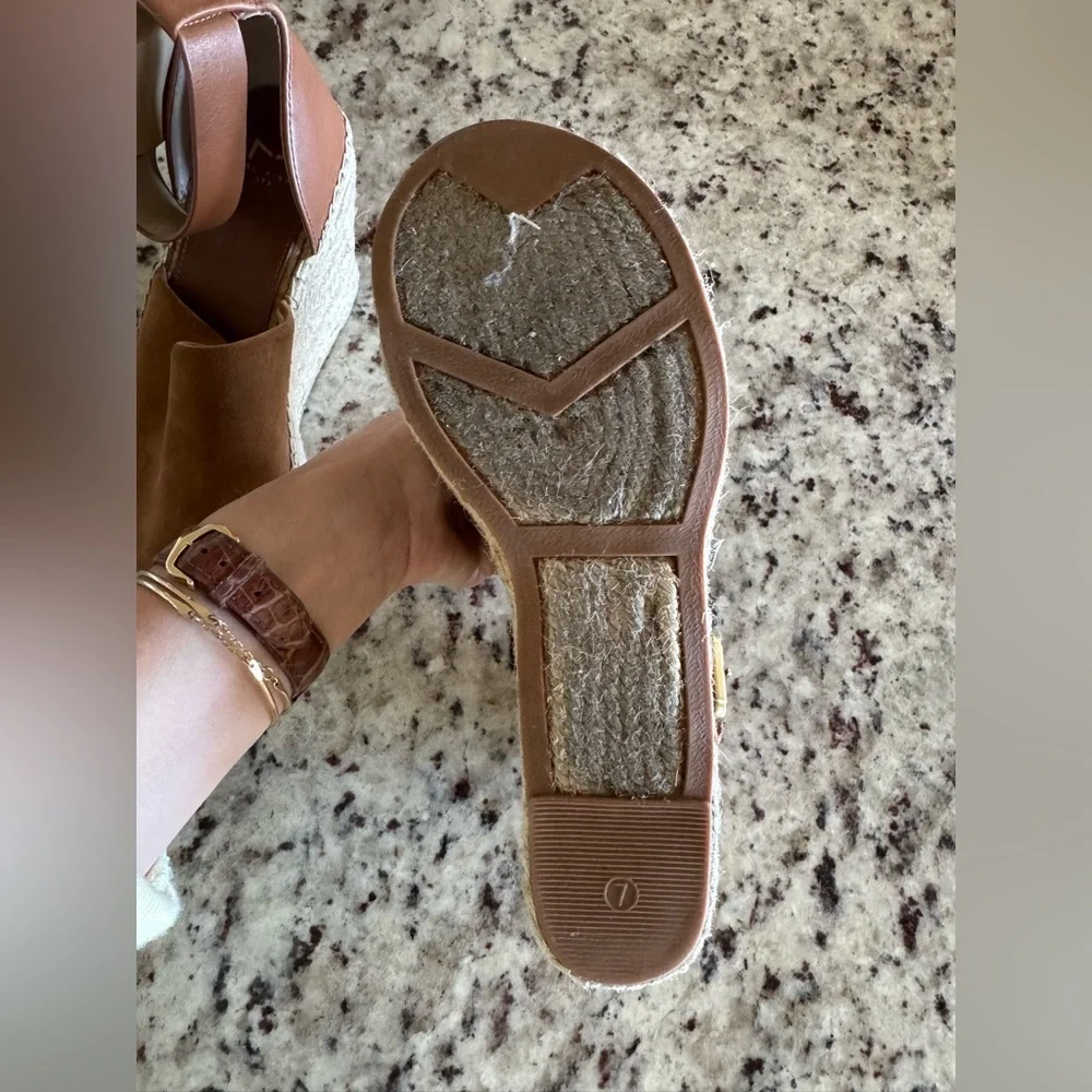 Marc Fisher- Brown Suede Wedge Espadrilles